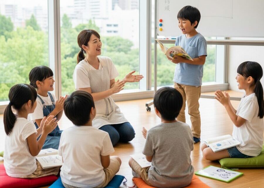 暗唱の発表をしている様子