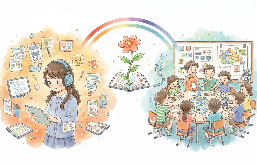 個別最適な学びと協働的な学びのイメージ図